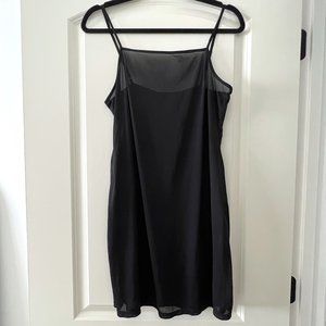 VTG ICE Brand Black Sheer Mesh Cami Slip Dress Lingerie 8 Vintage 80s 90s M Medi
